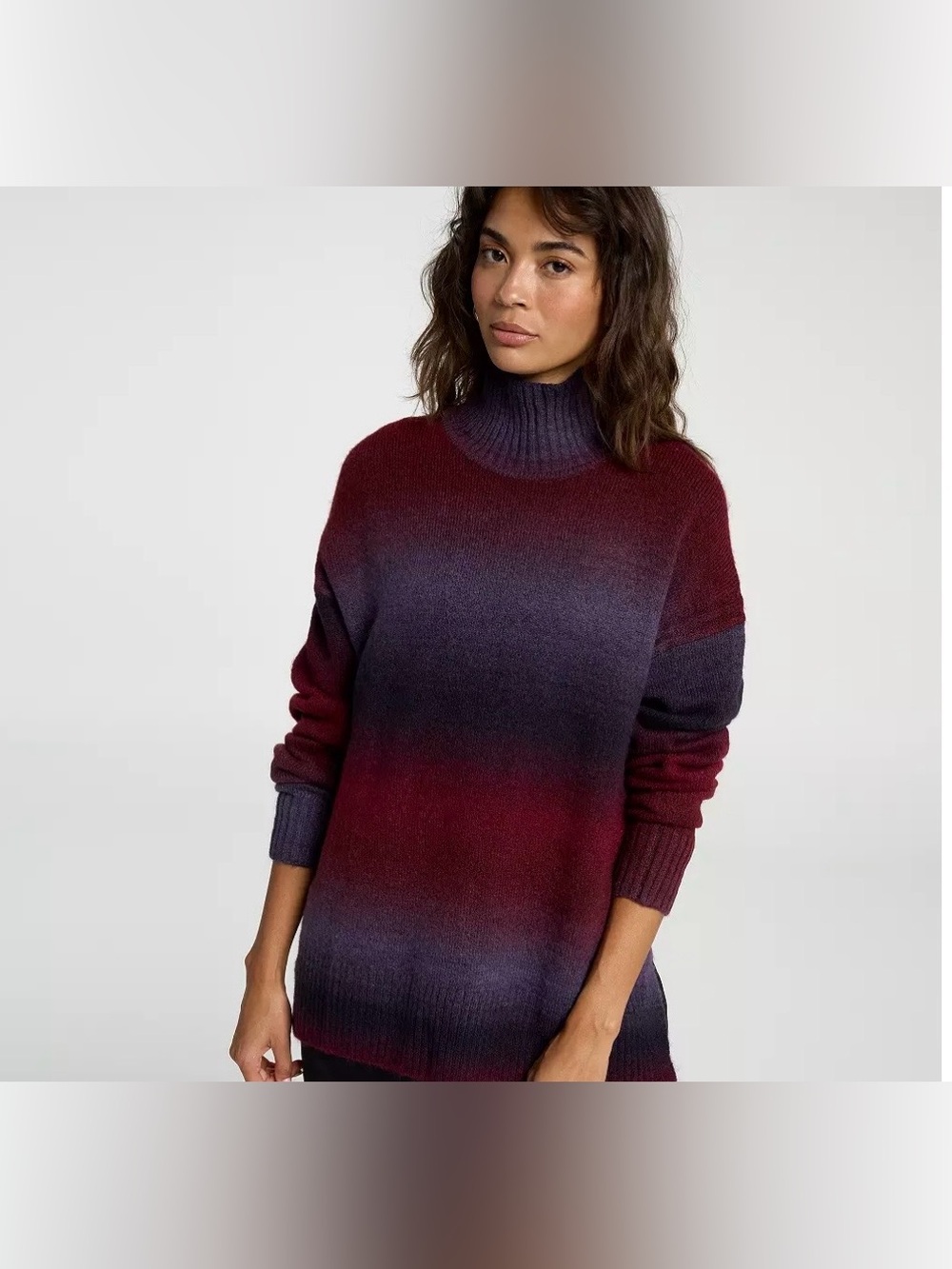 CALIA Women’s Oversized Tunic Sweater Ombre Stripe Size Medium NWT